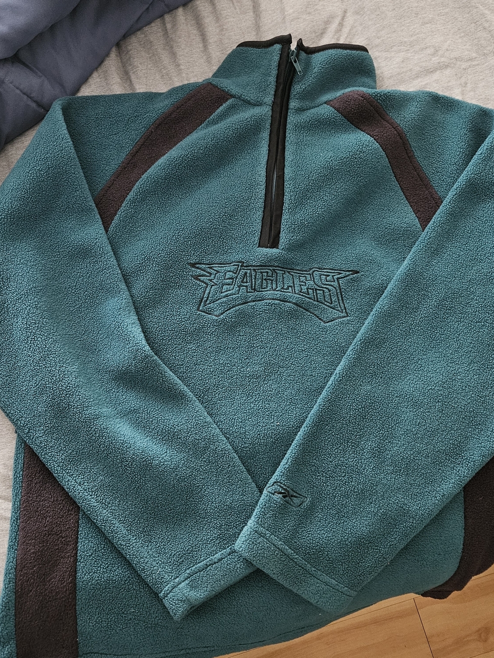 NFL Teal and Black Eagles Quarter-Zip Fleece Pullover